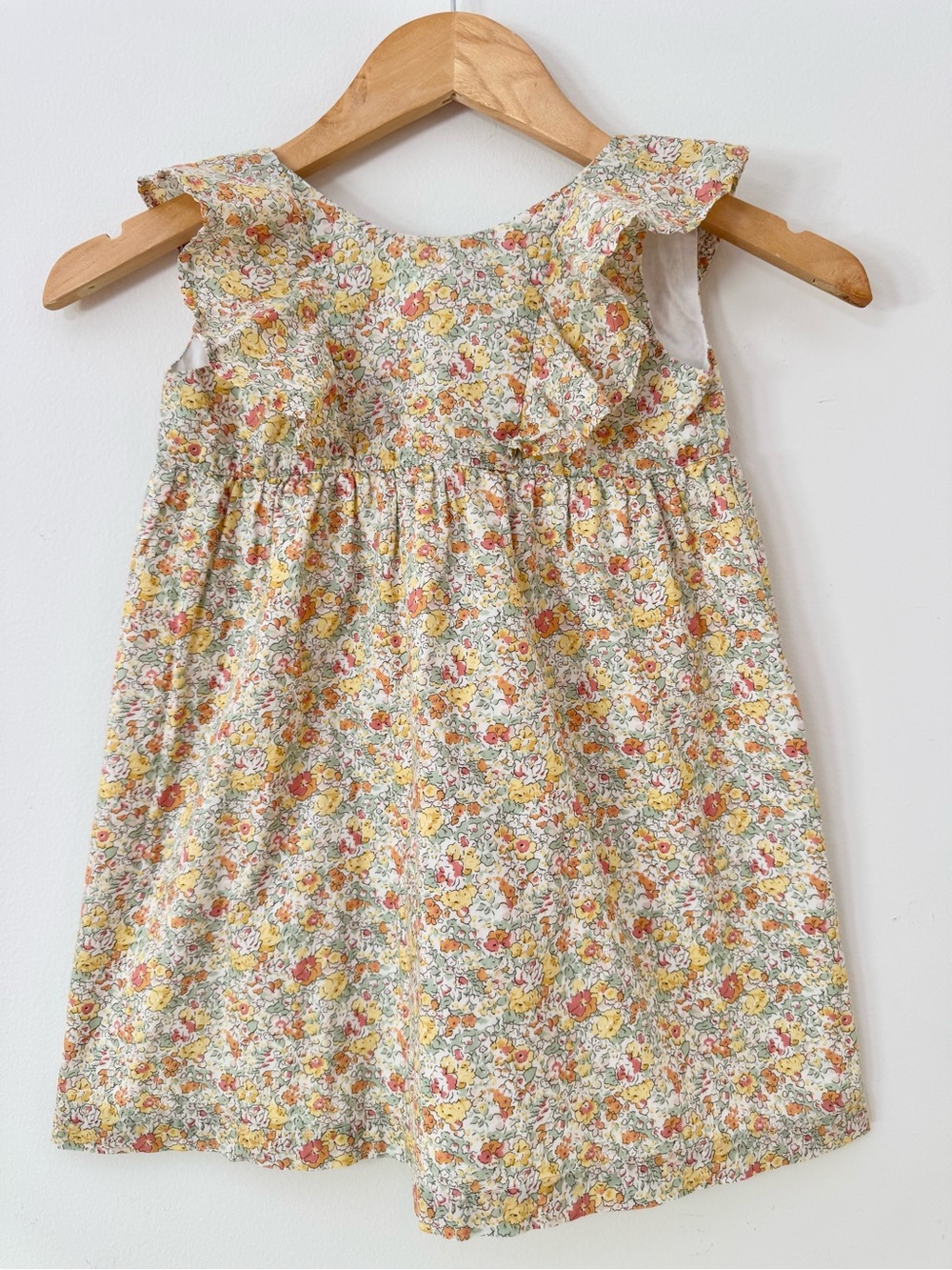 Olivier London Liberty Print Floral Dress Yellow, Orange & Green Size 4/5 EUC - Picture 2 of 14